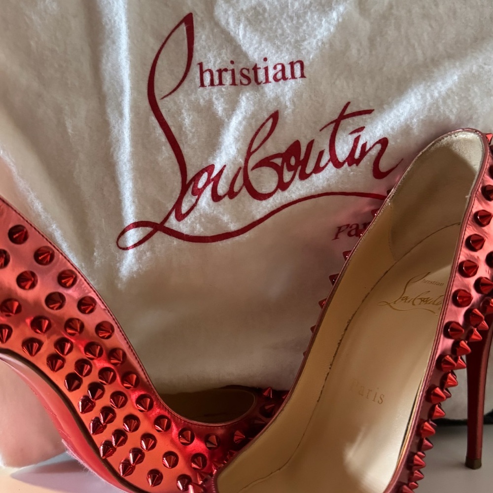 Christian Louboutin Red Studded Women's Shoes